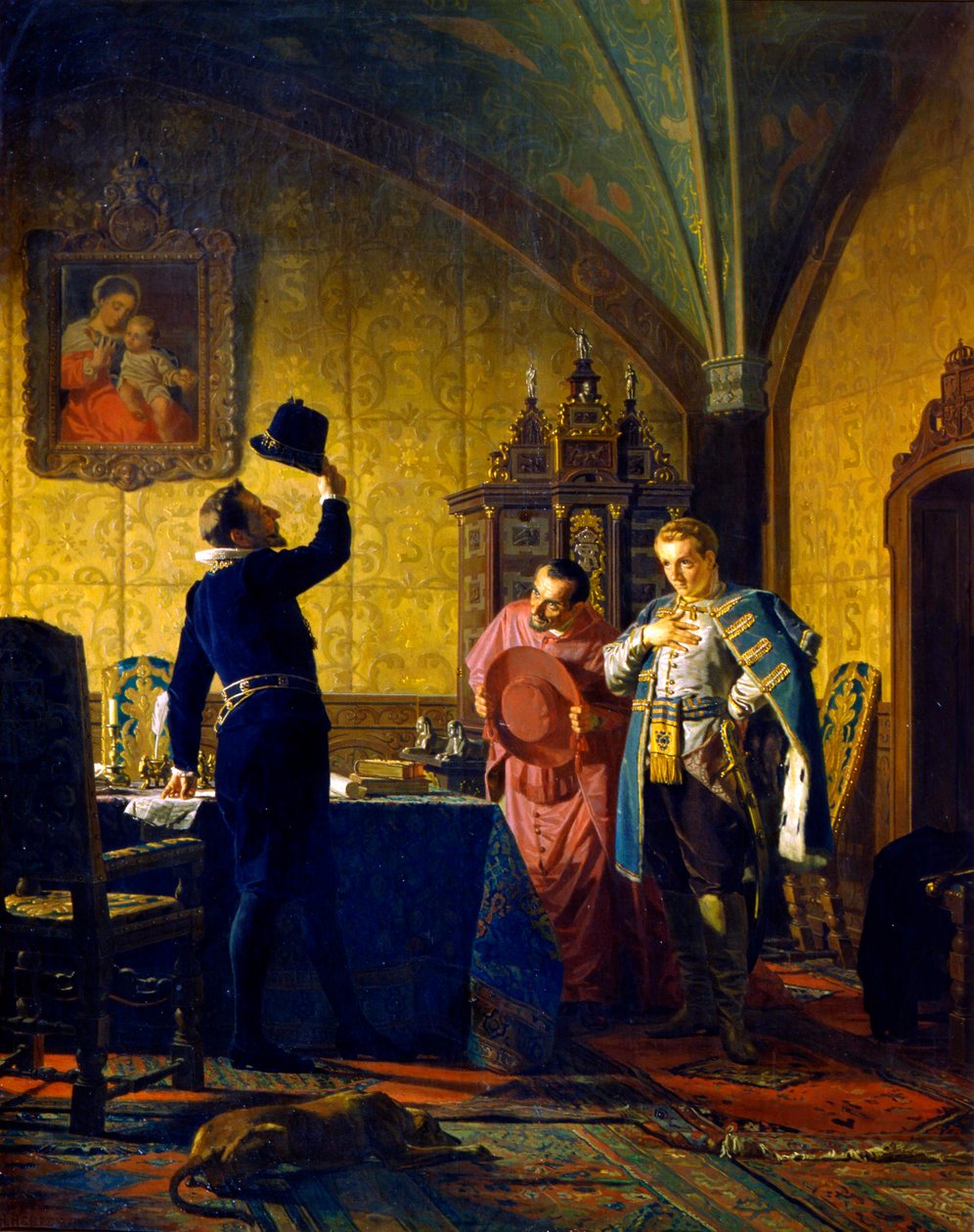 يمين False Dmitry يمين الولاء للملك Sigismund III Vasa ، 1874. بواسطة نيكولاي نيفريوف