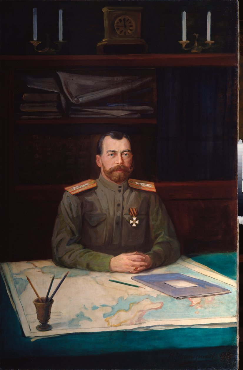 صورة للإمبراطور نيكولاس الثاني (1868-1918). لوحة لنيكولاي شيستريكوف ، زيت على قماش بواسطة نيكولاي شيستريكوف