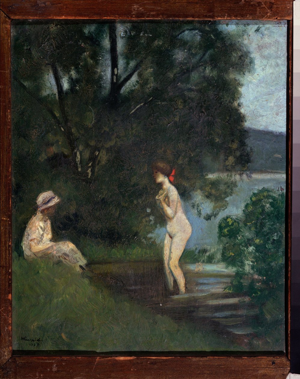 A Bather (A Bather) - لوحة لنيكولاي فلاديميروفيتش سينزوبوف (نيكولاس سينيزوبوف) (1891-1956) ، زيت على قماش بواسطة نيكولاي فلاديميروفيتش سينيزوبوف