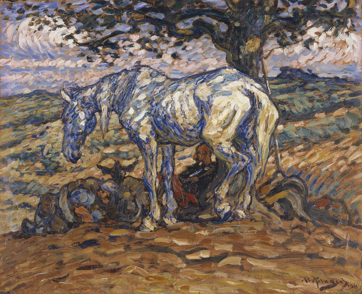 Don Quihotes Horse Rosinante ، 1911 (زيت على الكرتون) بواسطة نيلز كروجر