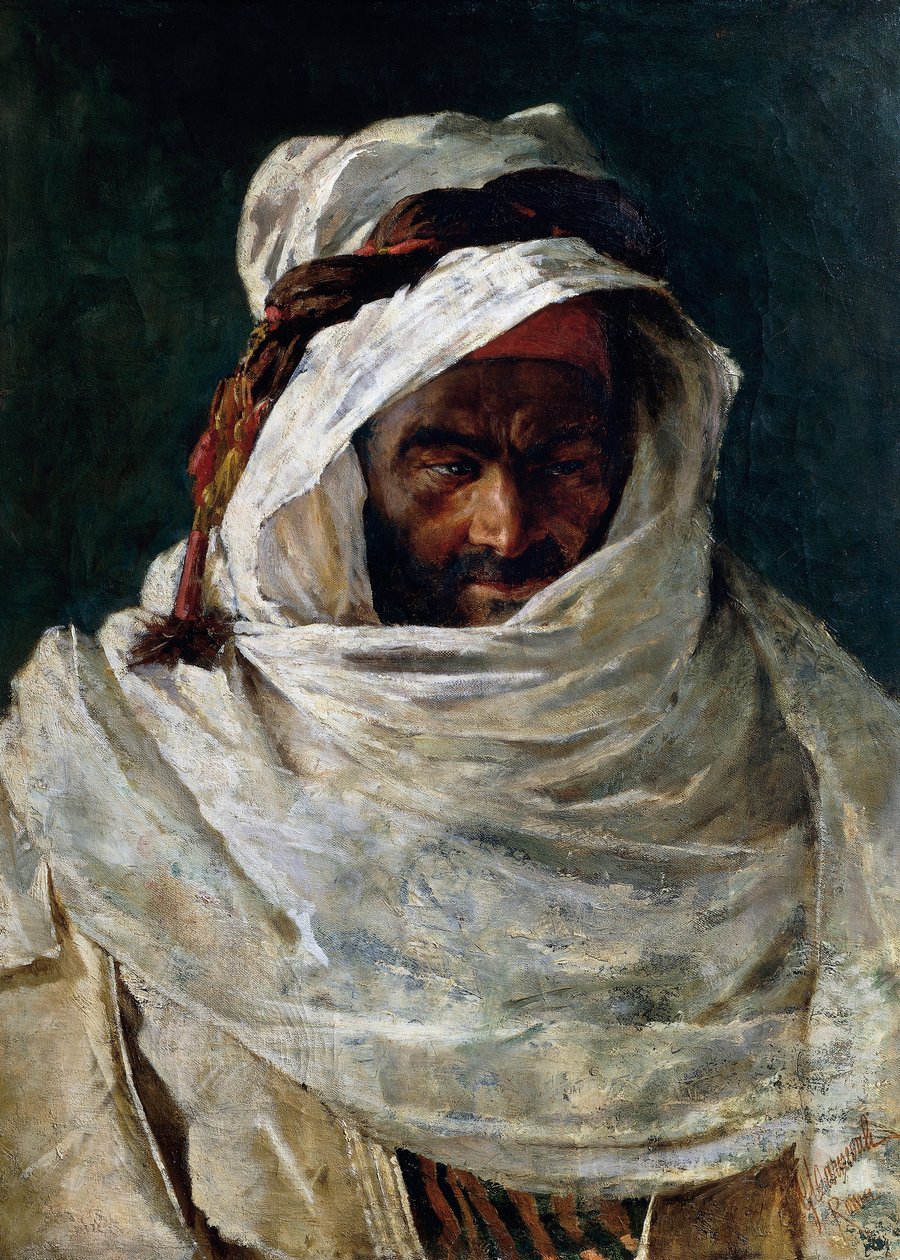 رأس عربي ، لوحة لنينو كارنيفالي (1849-بعد 1912) بواسطة نينو كرنفالى