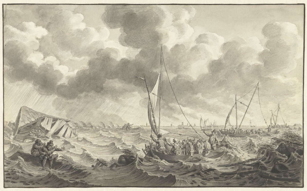 خرق دايك بالقرب من كامبن ، 1775 بواسطة نواش فان دير مير (الثاني)