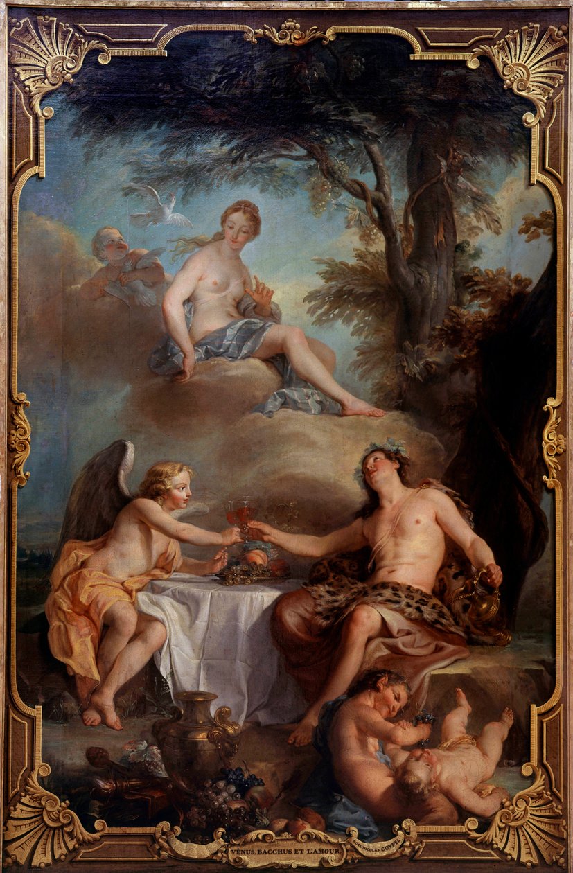 فينوس وباخوس والحب. رسم نيكولاس كويبل (1690-1734) بواسطة نويل نيكولاس كويبل