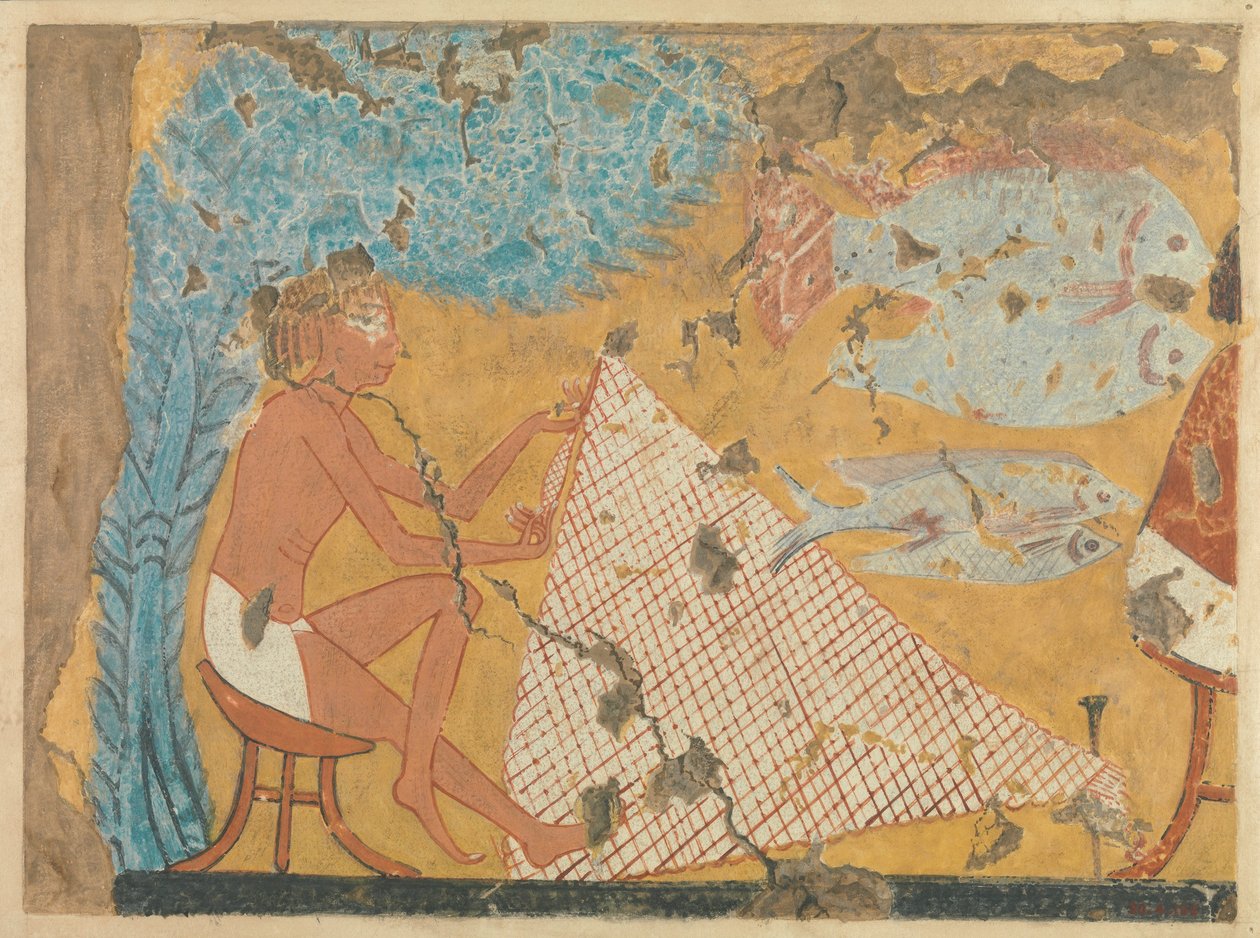 رجل صنع شبكة ، قبر إيبوي ، c.1295-1213 قبل الميلاد (درجة الحرارة على الورق) بواسطة نورمان دي جاريس ديفيز