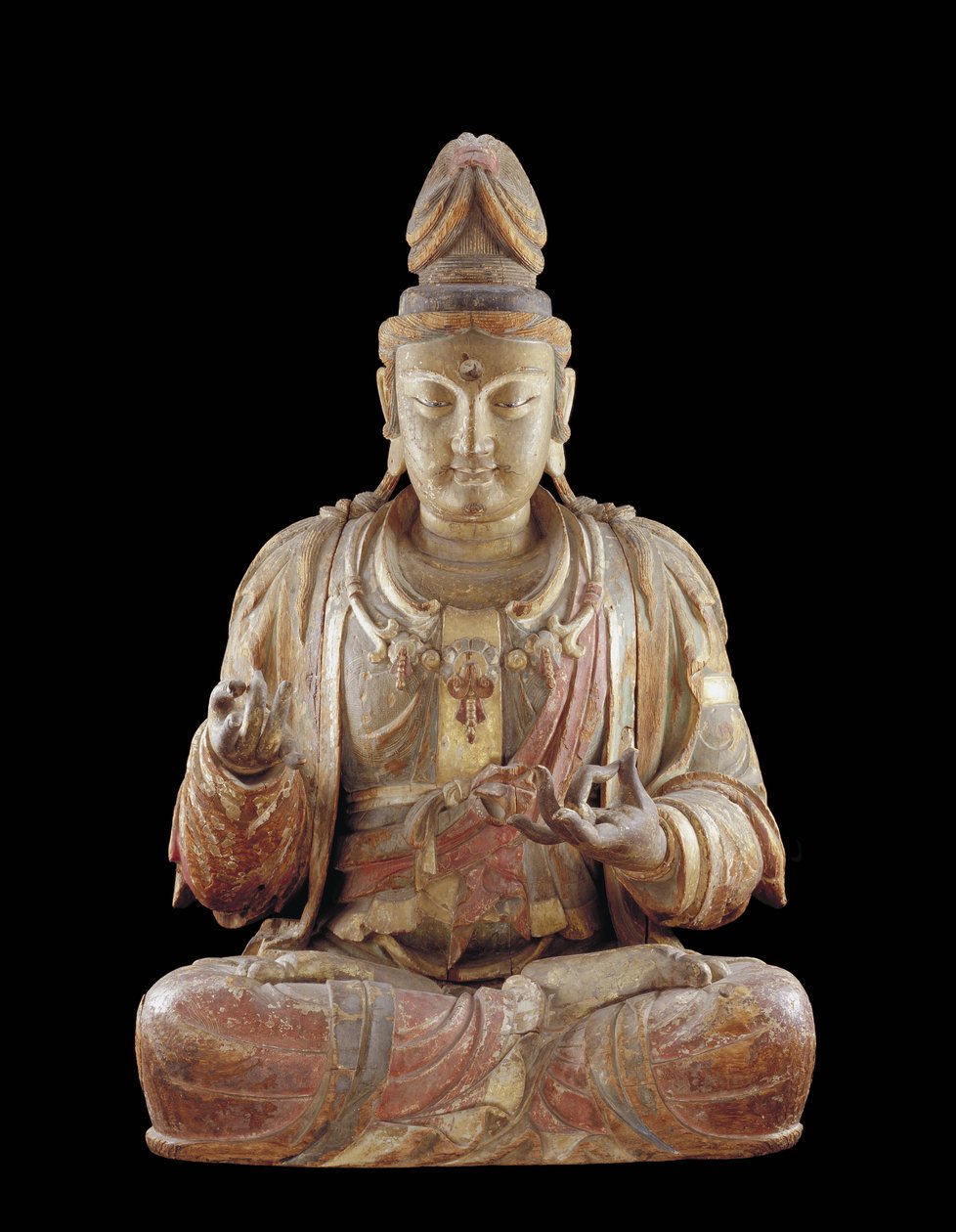 The Bodhisattva Guanyin (خشب ، جيسو ، أصباغ معدنية وذهب) بواسطة مدرسة اسرة سونغ الشمالية الصينية