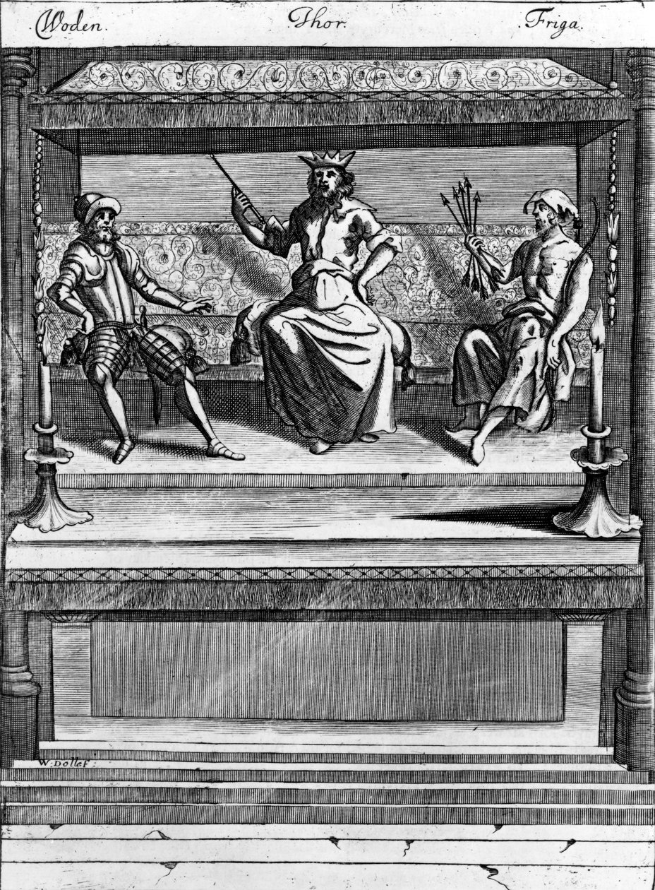 Woden ، Thor and Friga ، 1670-1680 بواسطة المدرسة النرويجية