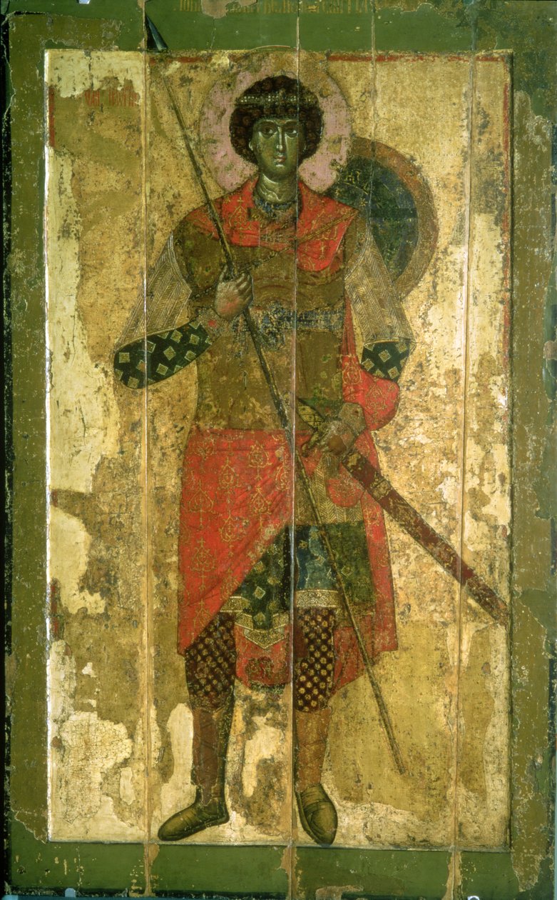 أيقونة سانت جورج ، 1130-1150 (درجة الحرارة على اللوحة) بواسطة مدرسة نوفغورود