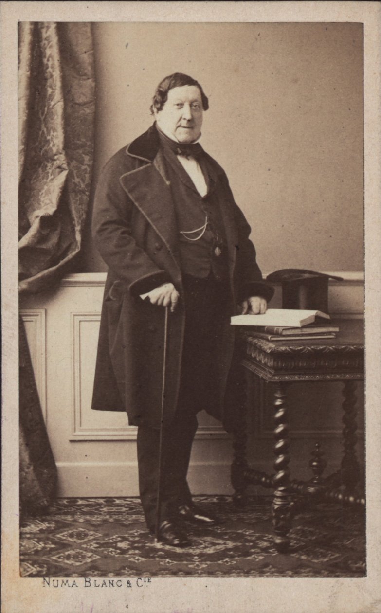صورة للمؤلف الموسيقي جيوشينو أنطونيو روسيني 1792-1868 ، قبل عام 1868. بواسطة نوما بلانك