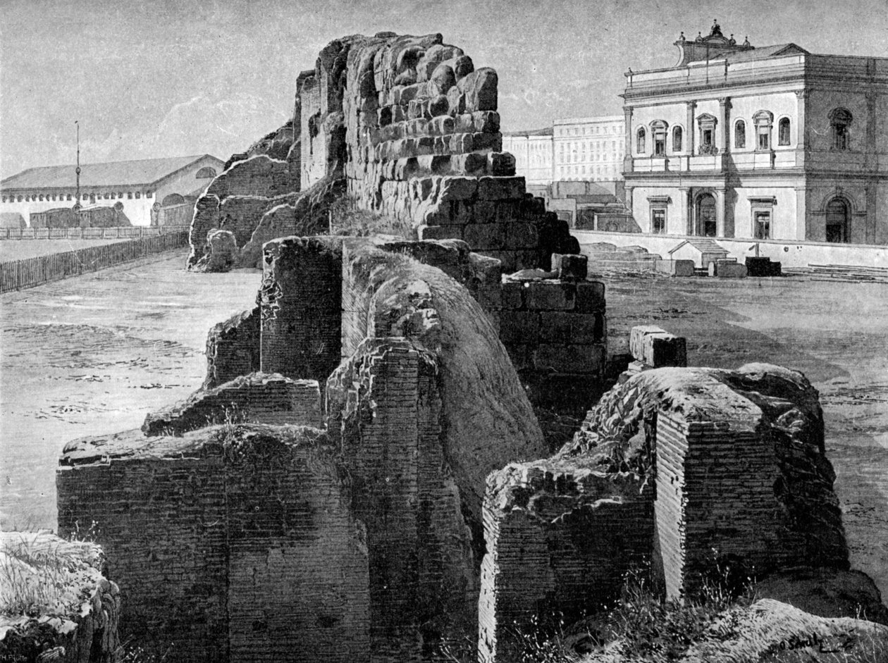 بقايا سور سيرفيان بالقرب من محطة السكة الحديد ، روما ، 1902 بواسطة يا شولز