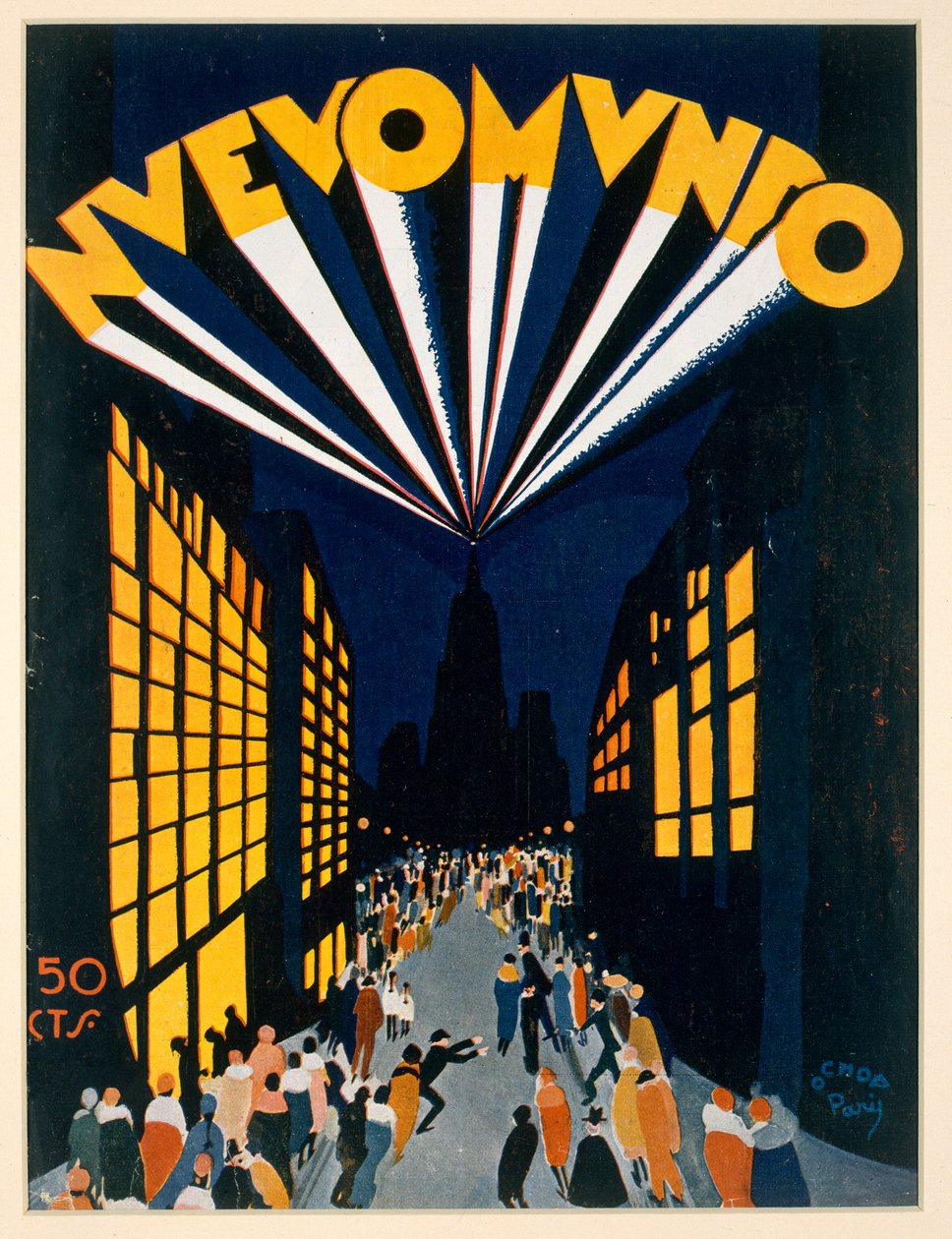 نوفو موندو ، إعلان ملصق في مكان على غرار راديو سيتي في باريس ، ج .1928 بواسطة أوتشوا