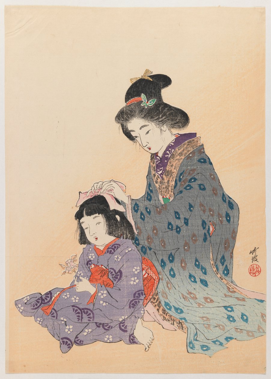 مثبت شعر بنات ، 1900 (طبعة خشبية) بواسطة Odake Chikuha