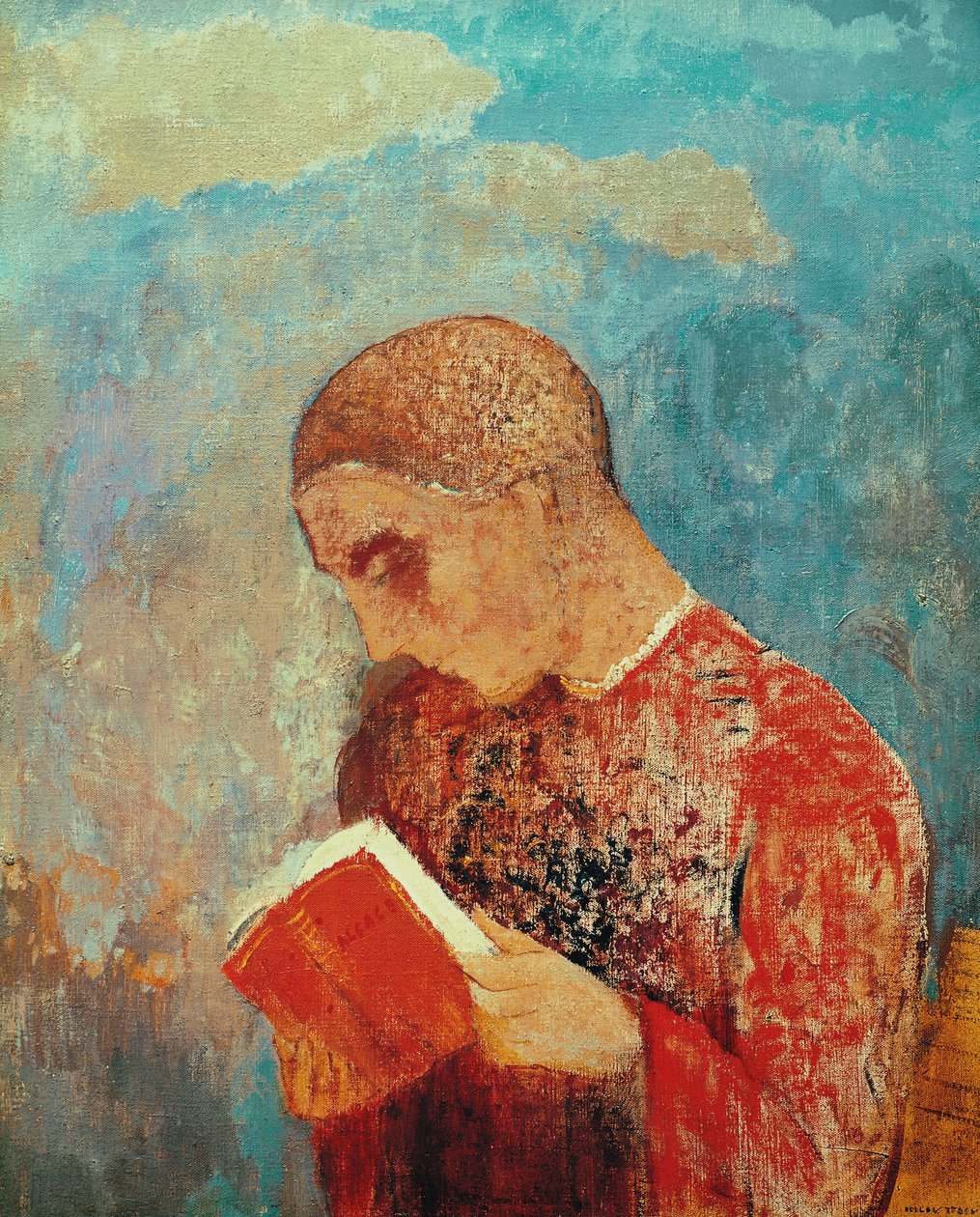 الألزاس أو مونك ريدينج 1914 بواسطة Odilon Redon
