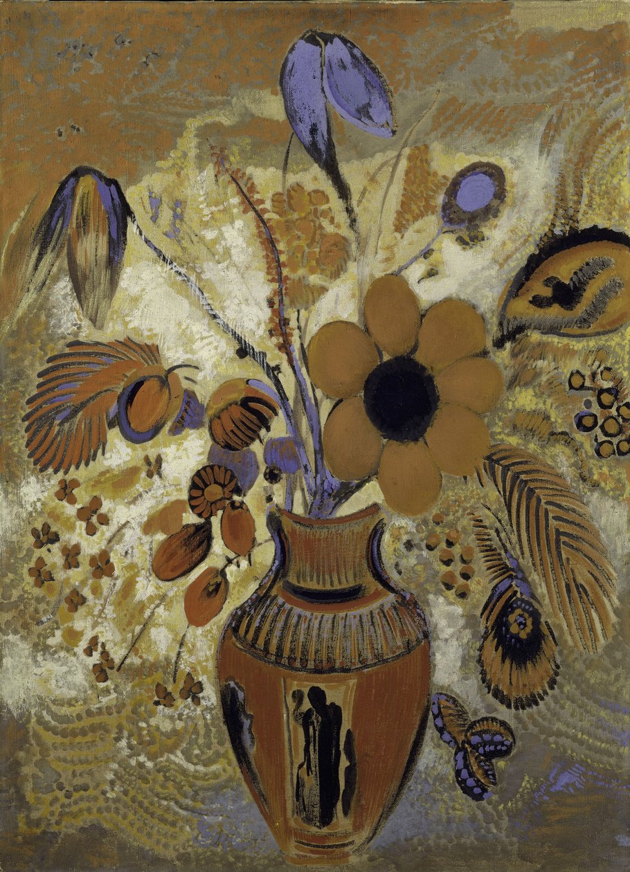 مزهرية إترورية مع زهور 1900-10 بواسطة Odilon Redon