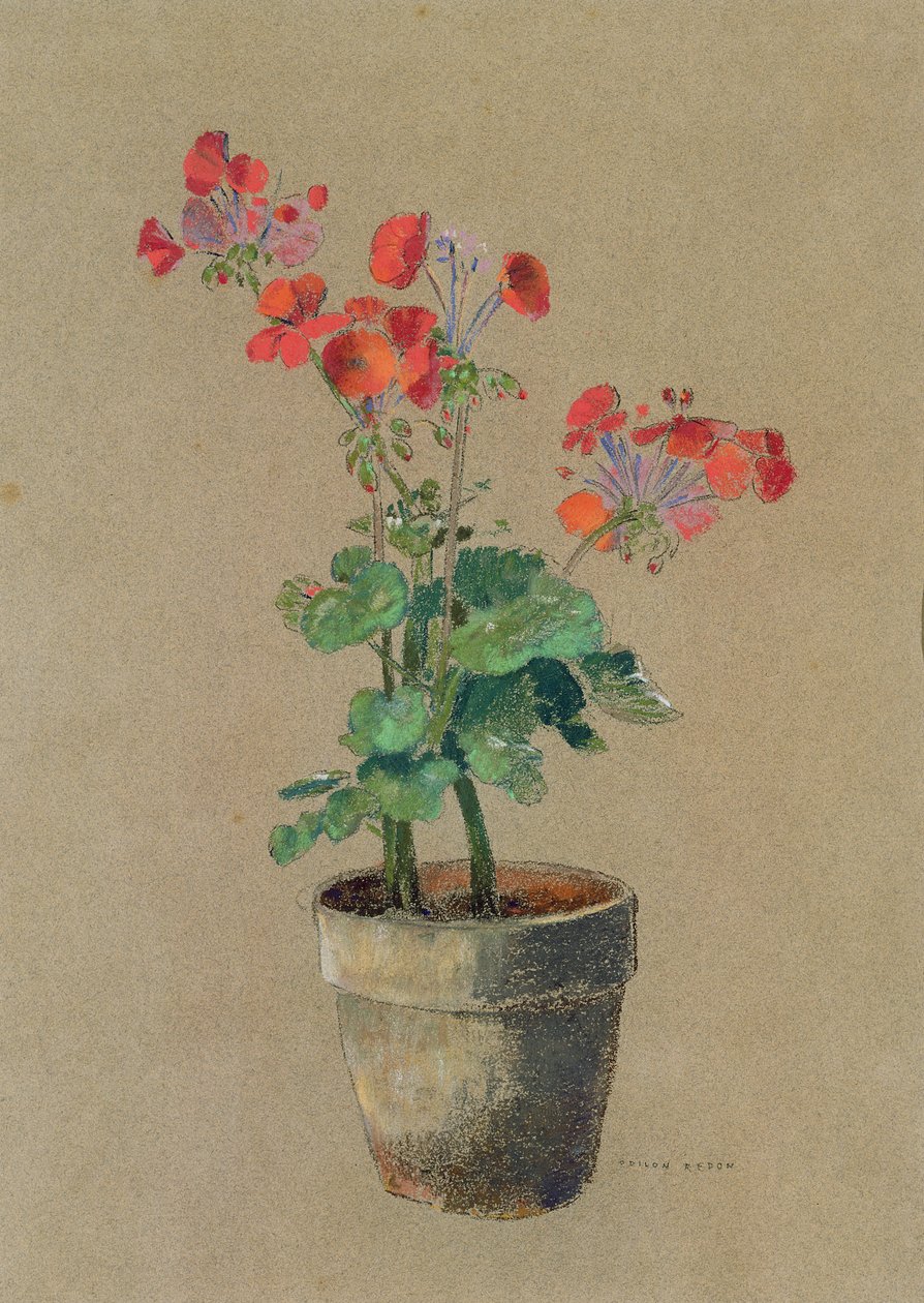 إبرة الراعي في وعاء (باستيل) بواسطة Odilon Redon