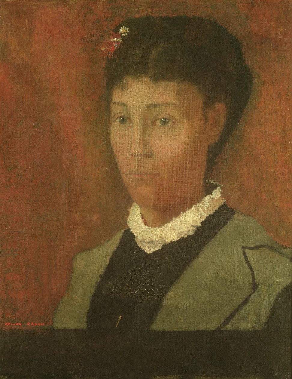 صورة لزوجة الفنان مدام أوديلون ريدون (ني كاميل فالت) (1853-1923) ، 1882 بواسطة Odilon Redon