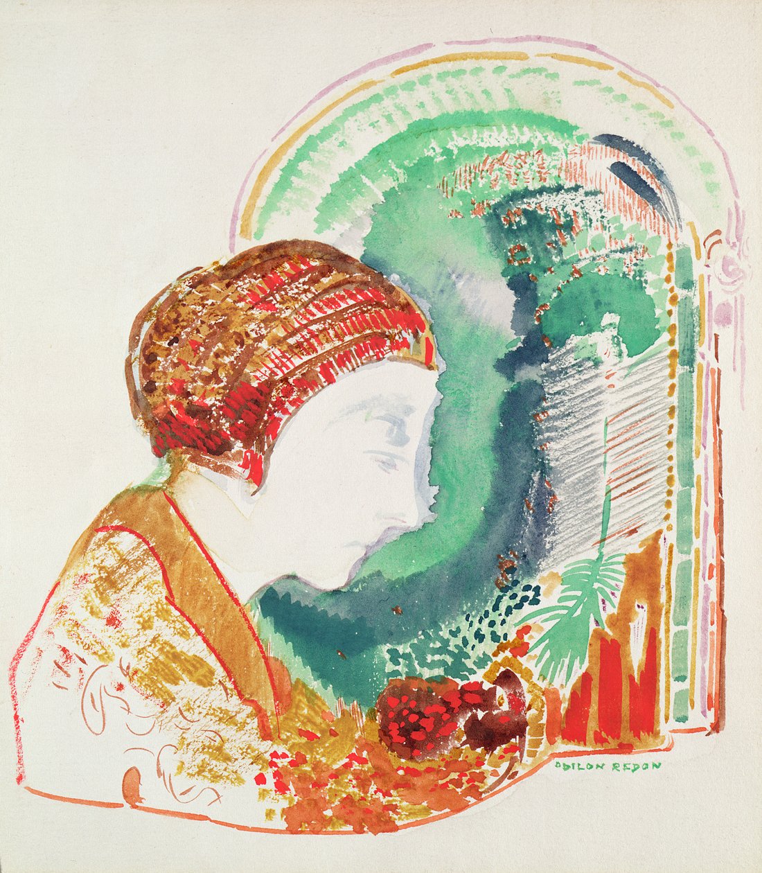 الملف الشخصي لفتاة صغيرة بواسطة Odilon Redon