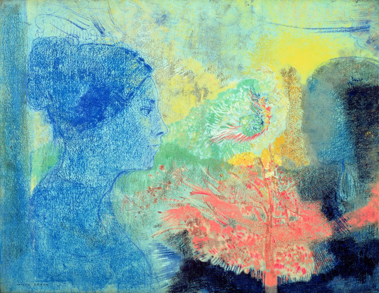 ظلال النوم (باستيل على ورق) بواسطة Odilon Redon