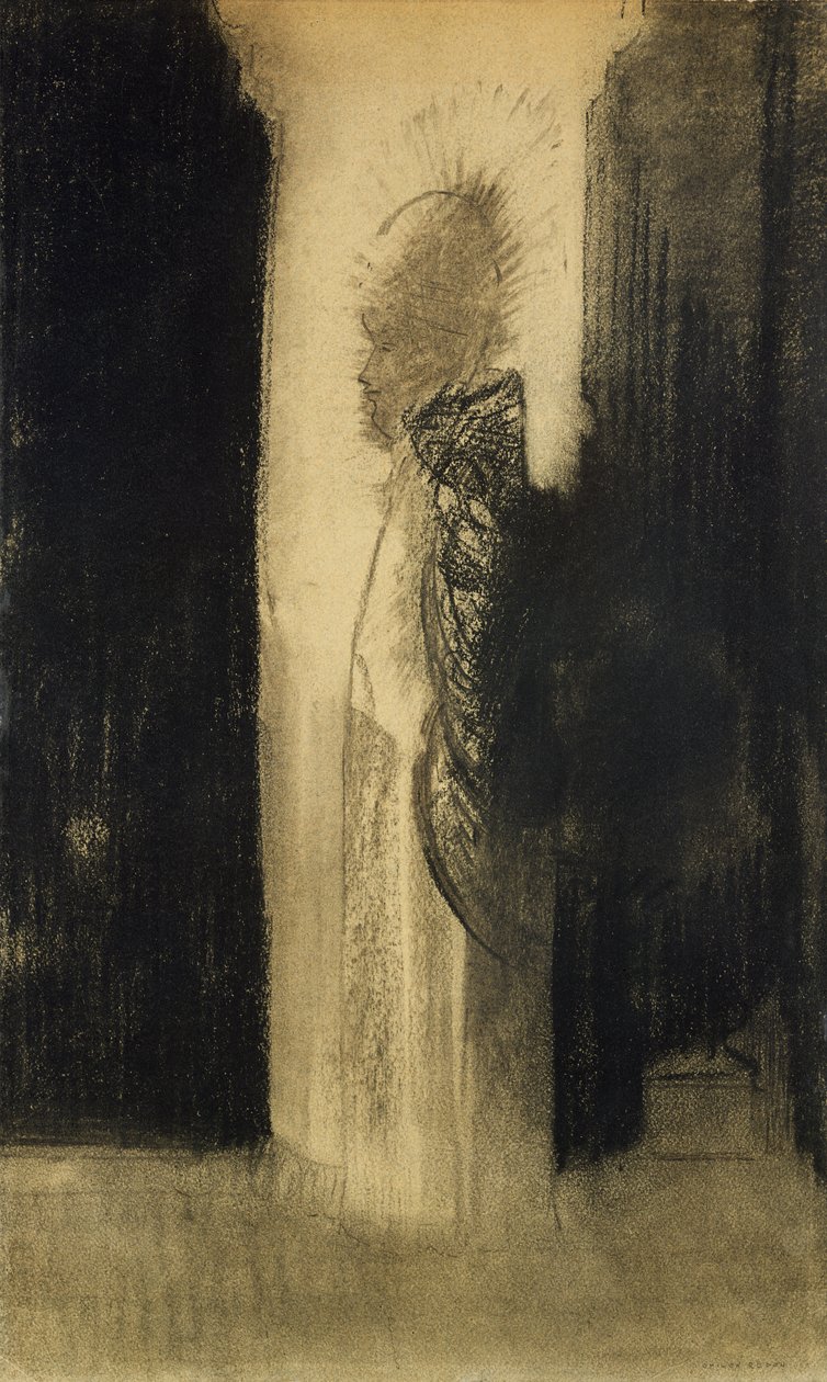الظهور ، 1890-1895 (فحم على ورق) بواسطة Odilon Redon