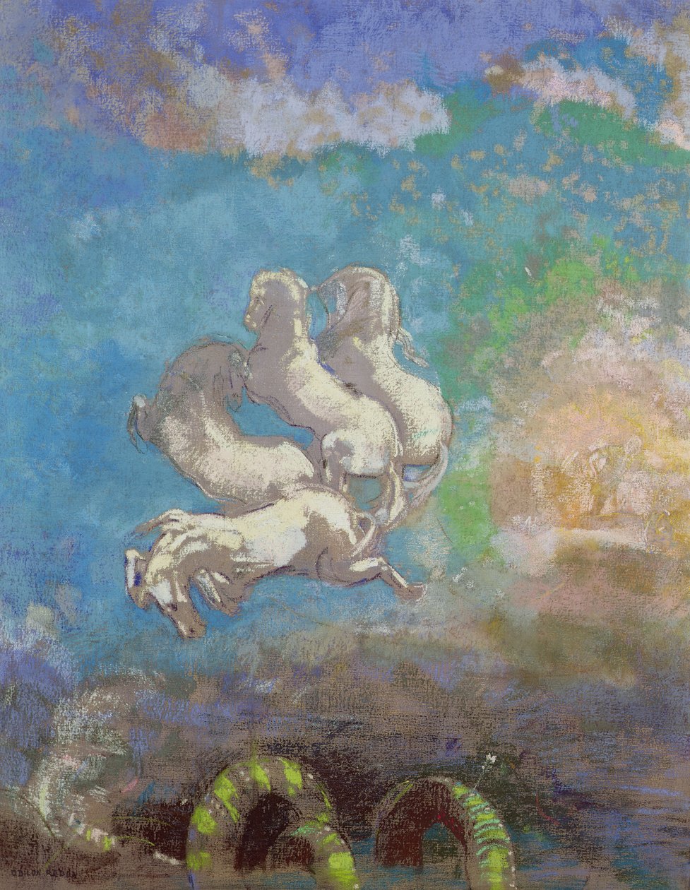 عربة أبولو ، c.1905-14 (زيت وألوان الباستيل على قماش) بواسطة Odilon Redon