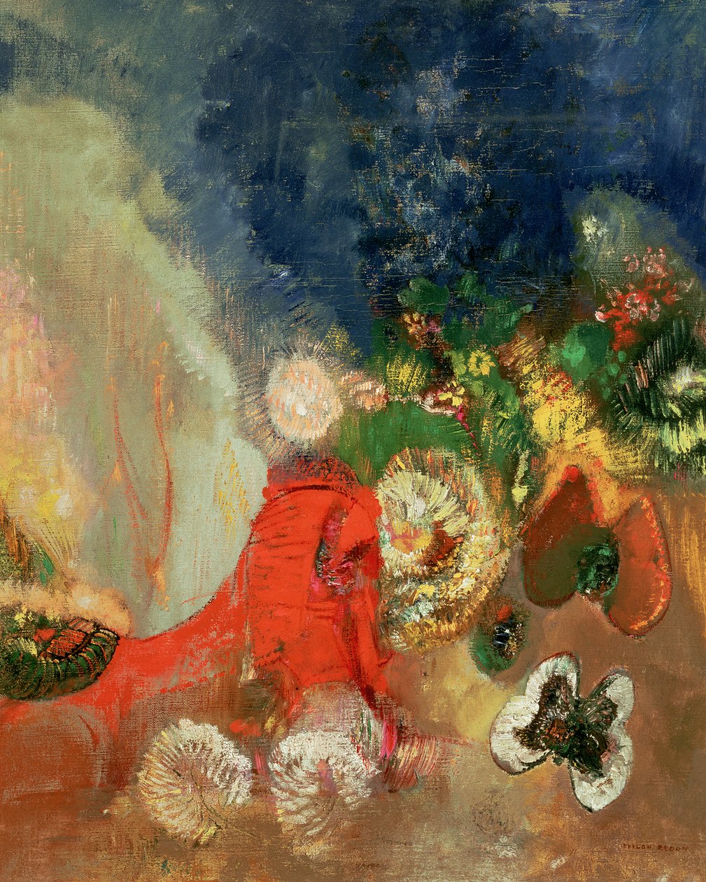 أبو الهول الأحمر ، حوالي 1912 بواسطة Odilon Redon