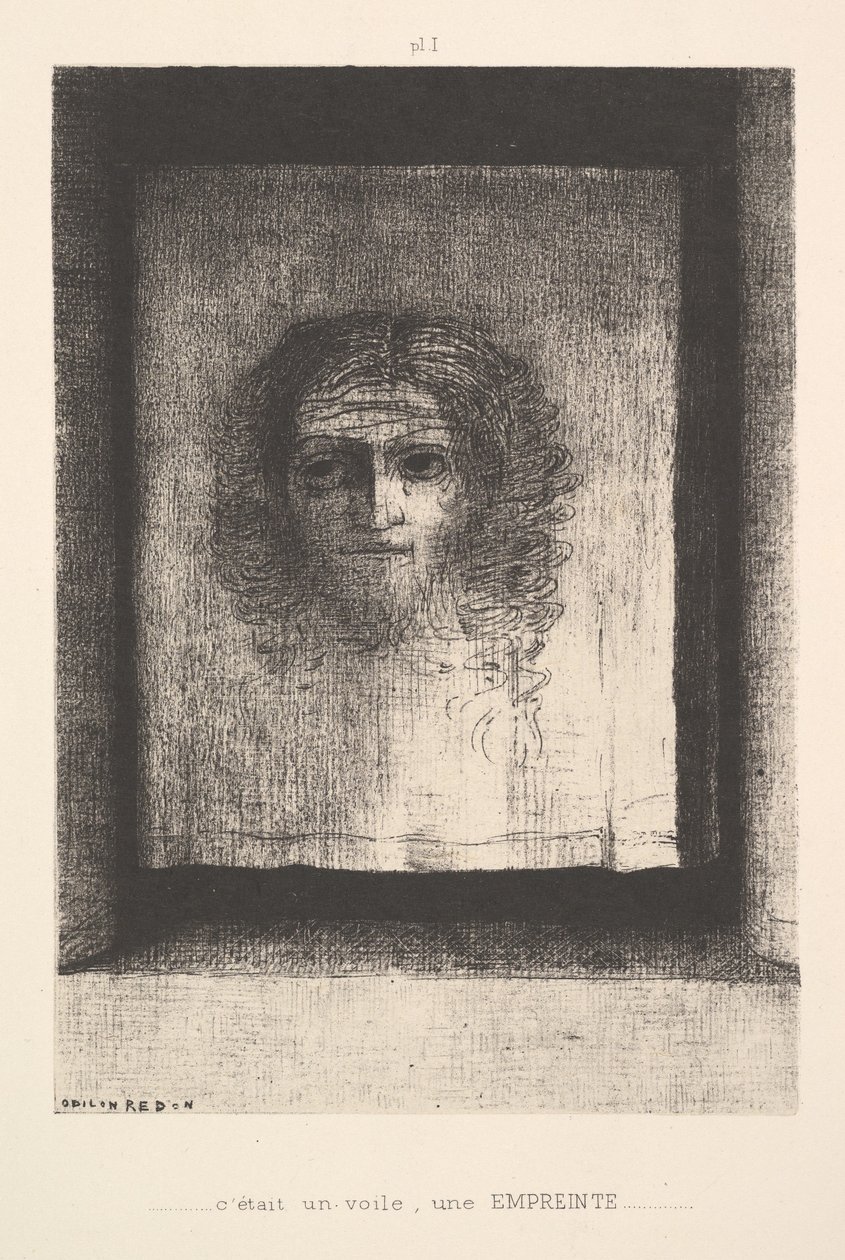 حجاب صورة مطبوعة ، 1891. بواسطة Odilon Redon