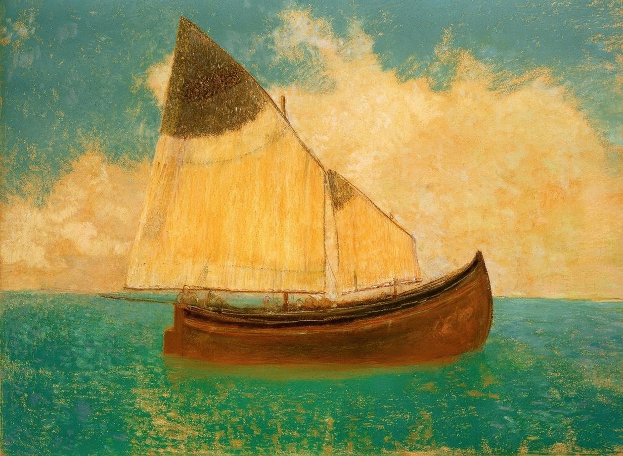 الانجراف (القارب بأشرعة صفراء) بواسطة Odilon Redon