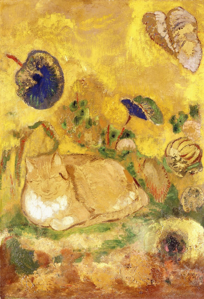 Bazon ، قطة الفنان ؛ Bazon ، le Chat de l "Artiste ، c.1905 بواسطة Odilon Redon