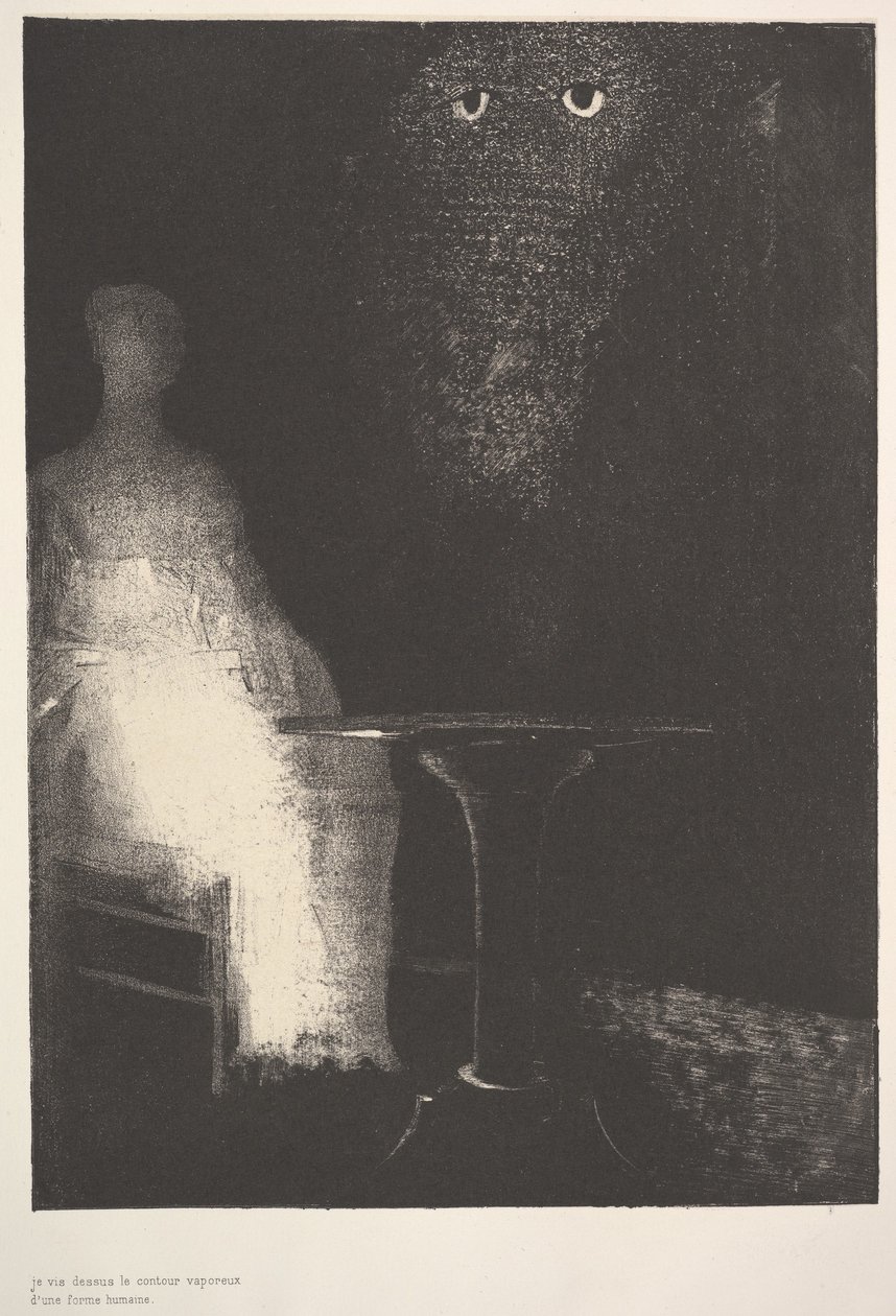 أدناه ، رأيت الخطوط البخارية لشكل بشري ، 1896. بواسطة Odilon Redon