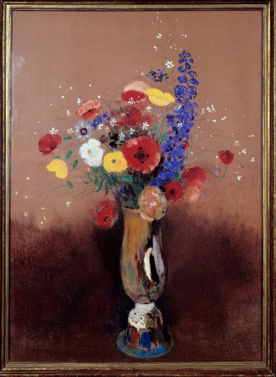 باقة زهور من الحقول. لوحة لأوديلون ريدون (1840-1916) بواسطة Odilon Redon