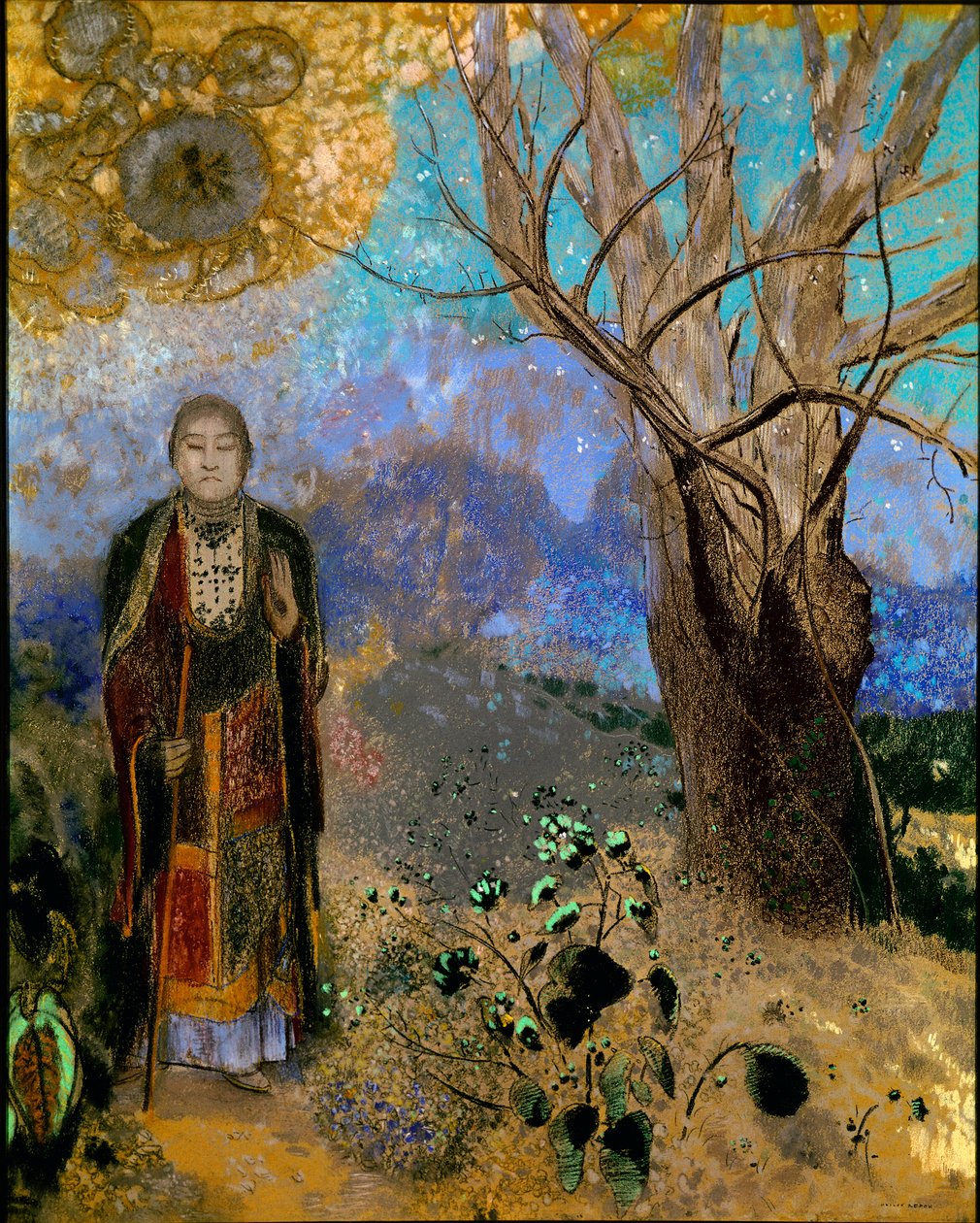 بوذا (زيت على قماش بواسطة Odilon Redon