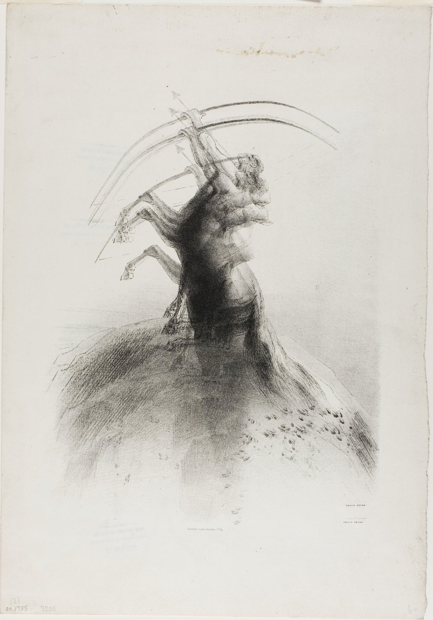 القنطور يستهدف السحب بواسطة Odilon Redon