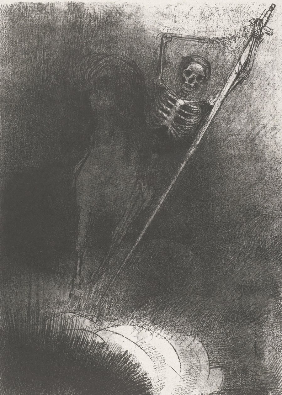 الموت على حصان ، 1899 (طباعة) بواسطة Odilon Redon