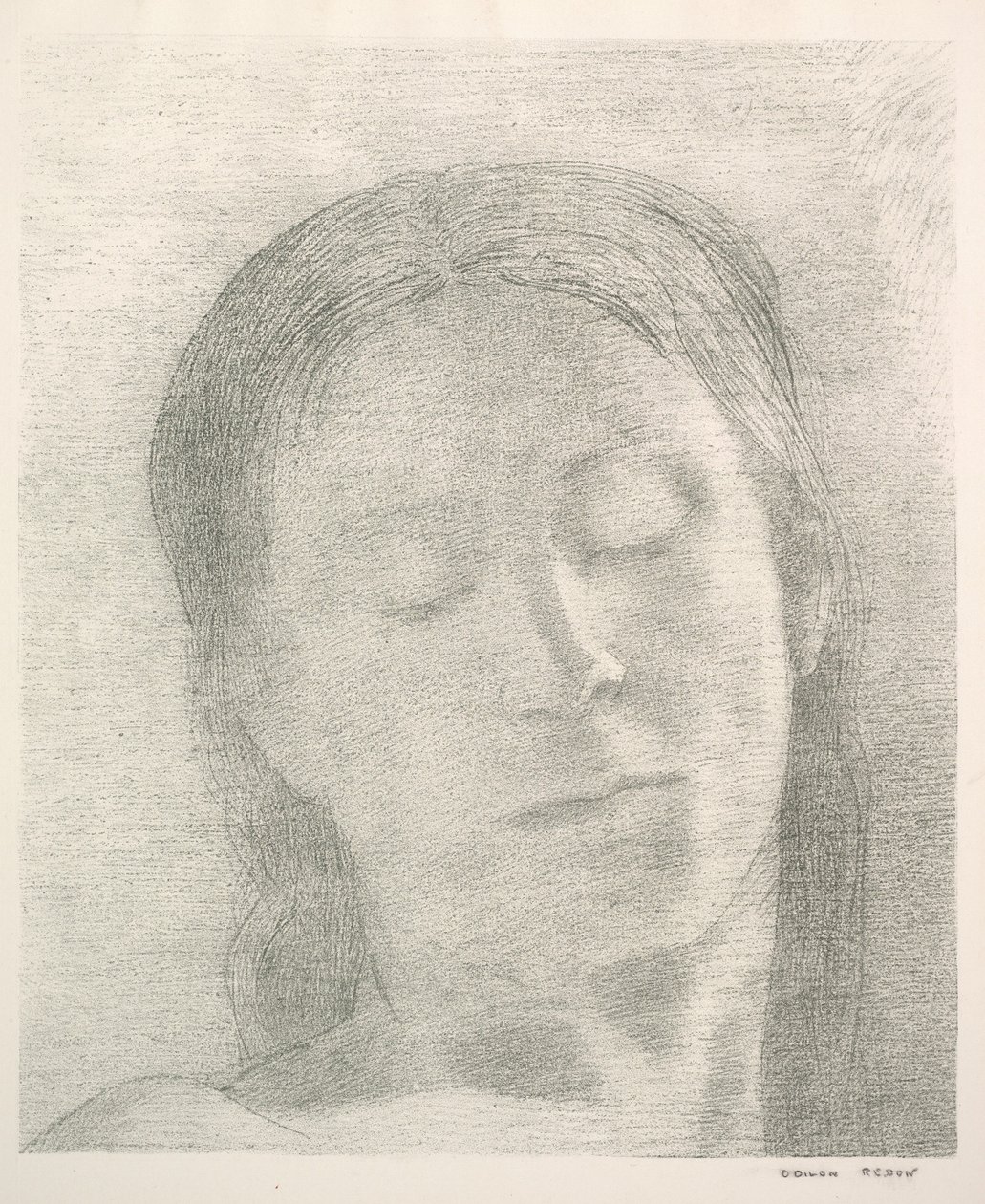 عيون مغلقة ، 1890. بواسطة Odilon Redon