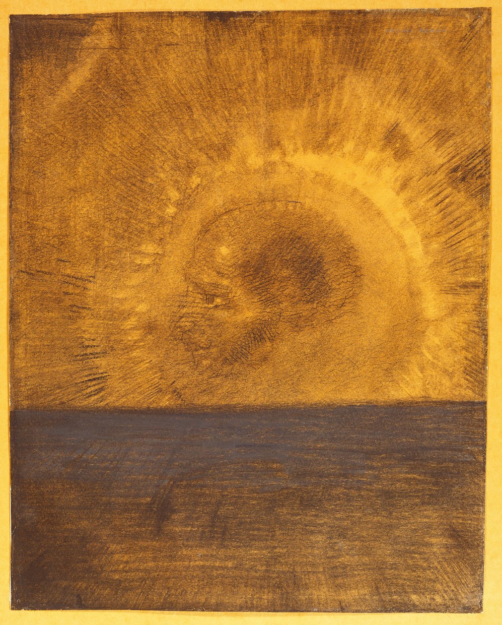 رأس عائم ، c.1885 بواسطة Odilon Redon