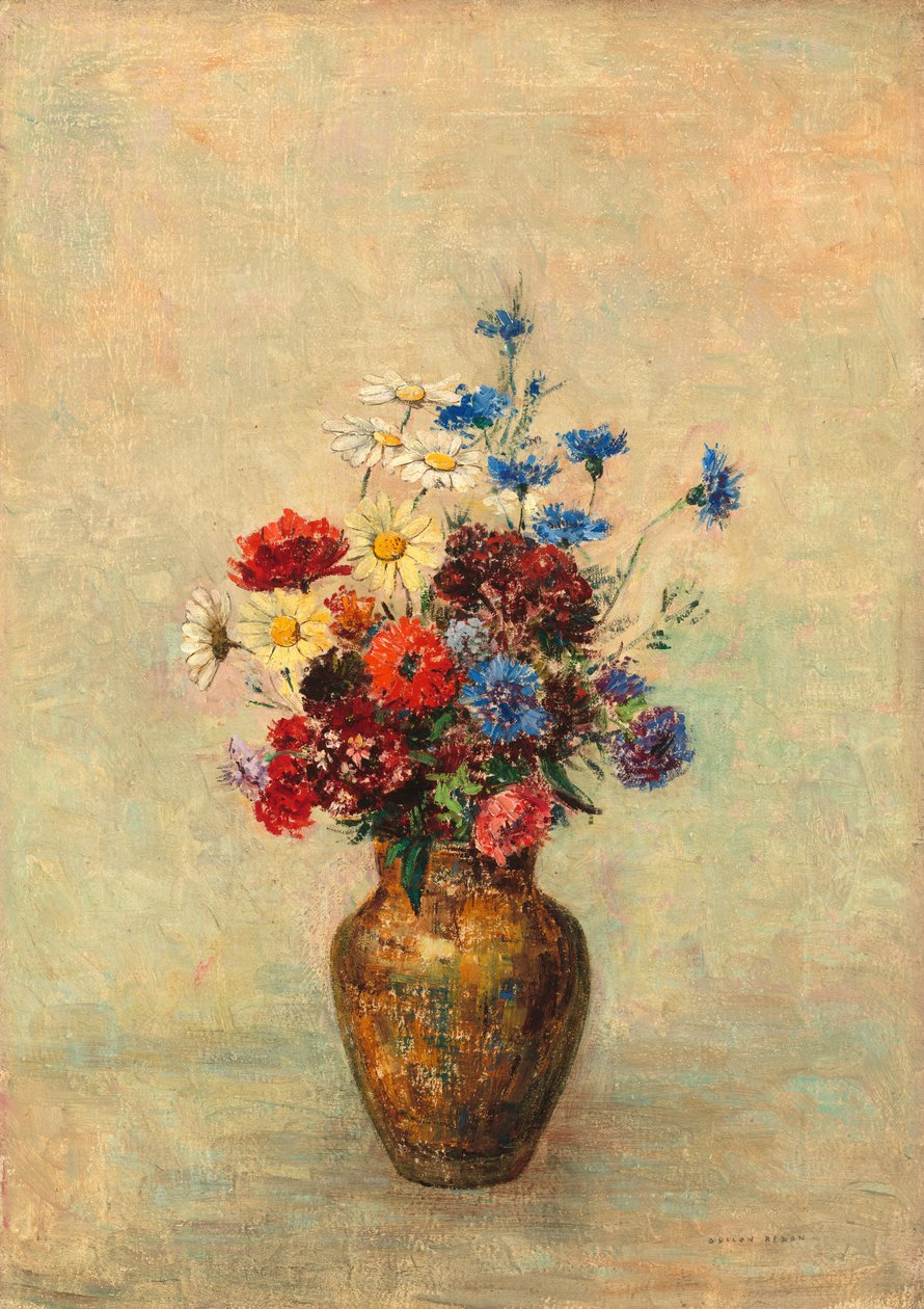 زهور في إناء بواسطة Odilon Redon