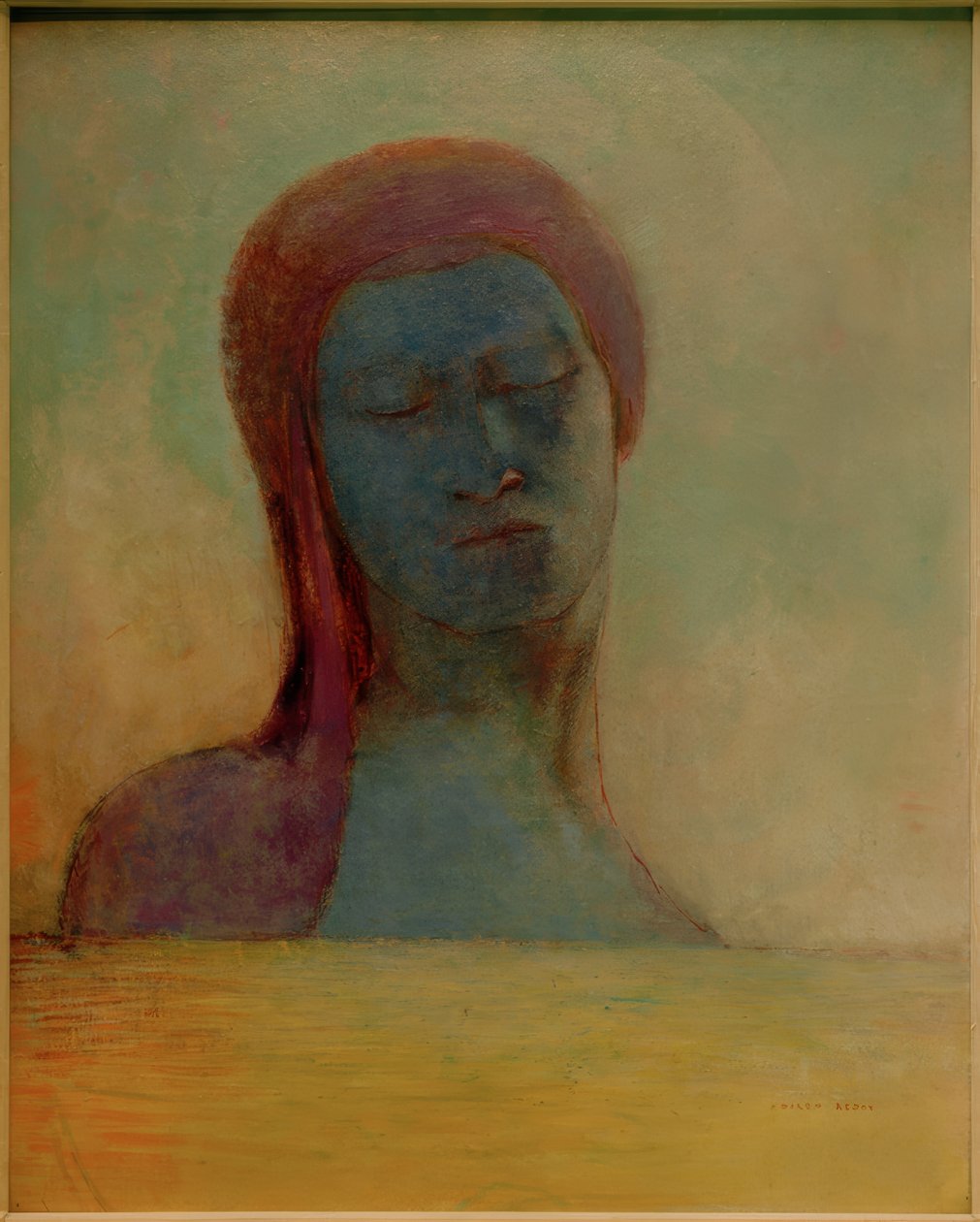 عيون مغلقة بواسطة Odilon Redon