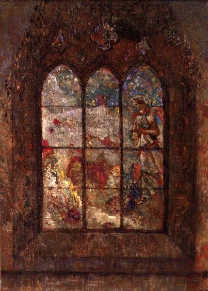 الظهور القوطي (زيت على قماش) بواسطة Odilon Redon