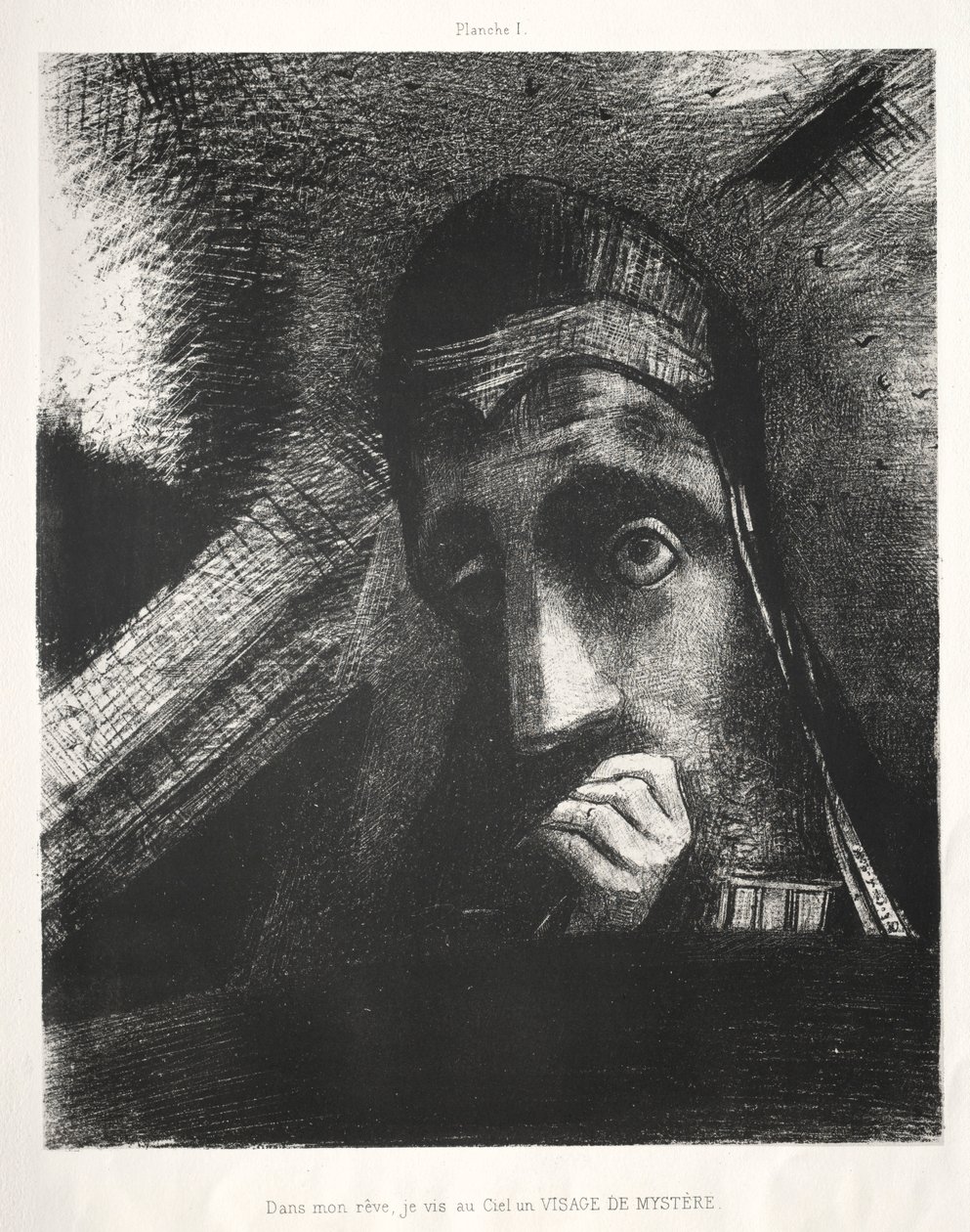 تكريم لغويا: في حلمي رأيت في السماء وجه الغموض ، 1885. بواسطة Odilon Redon