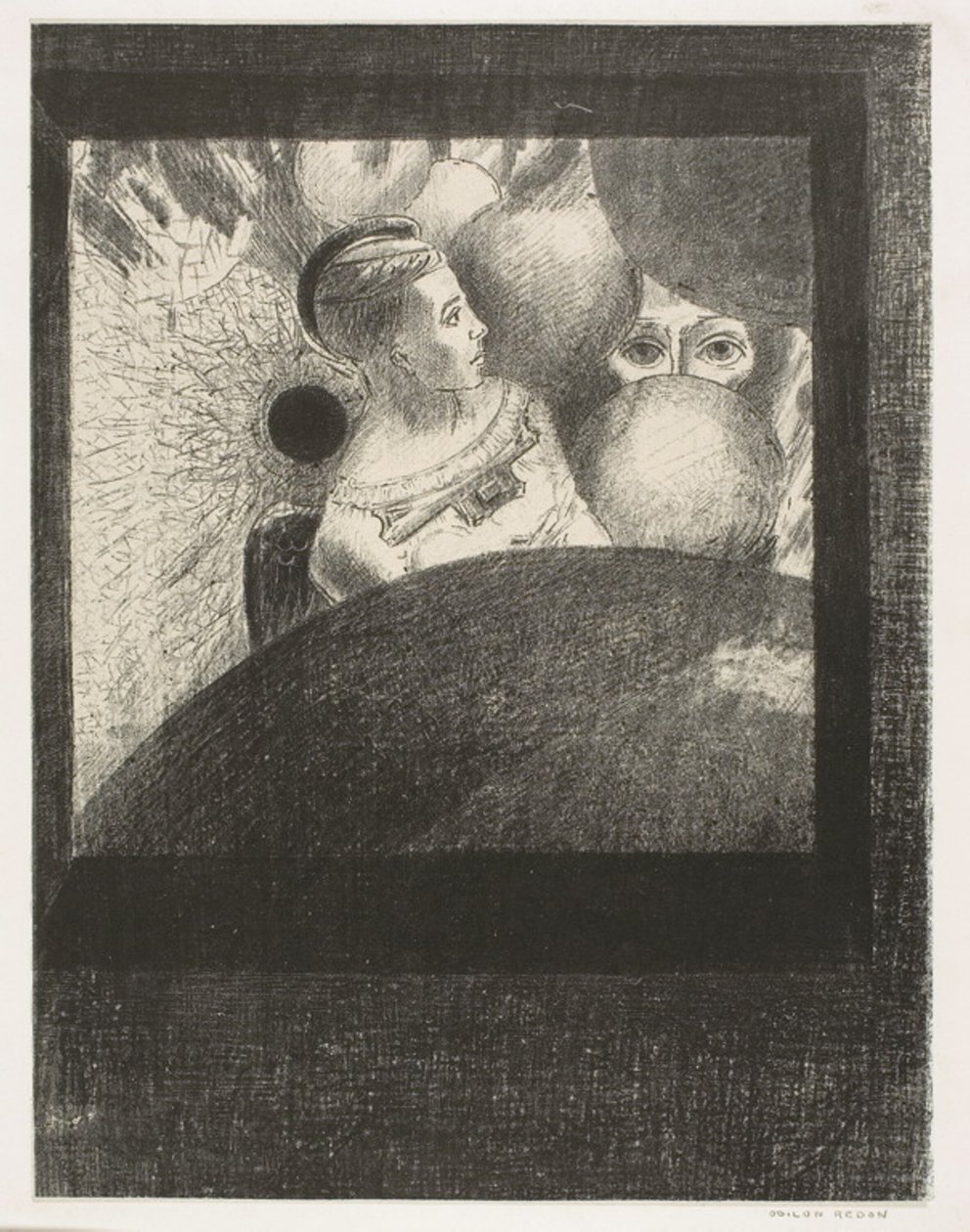 في الكرات (التنفس الذي يقود الكائنات الحية موجود أيضًا في SPHERES) ، اللوحة 5 من 6 من To Edgar Poe بواسطة Odilon Redon