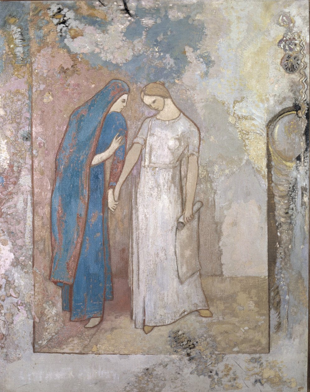 بدء الدراسة - سيدتان صغيرتان ، حوالي 1905 (زيت على قماش) بواسطة Odilon Redon