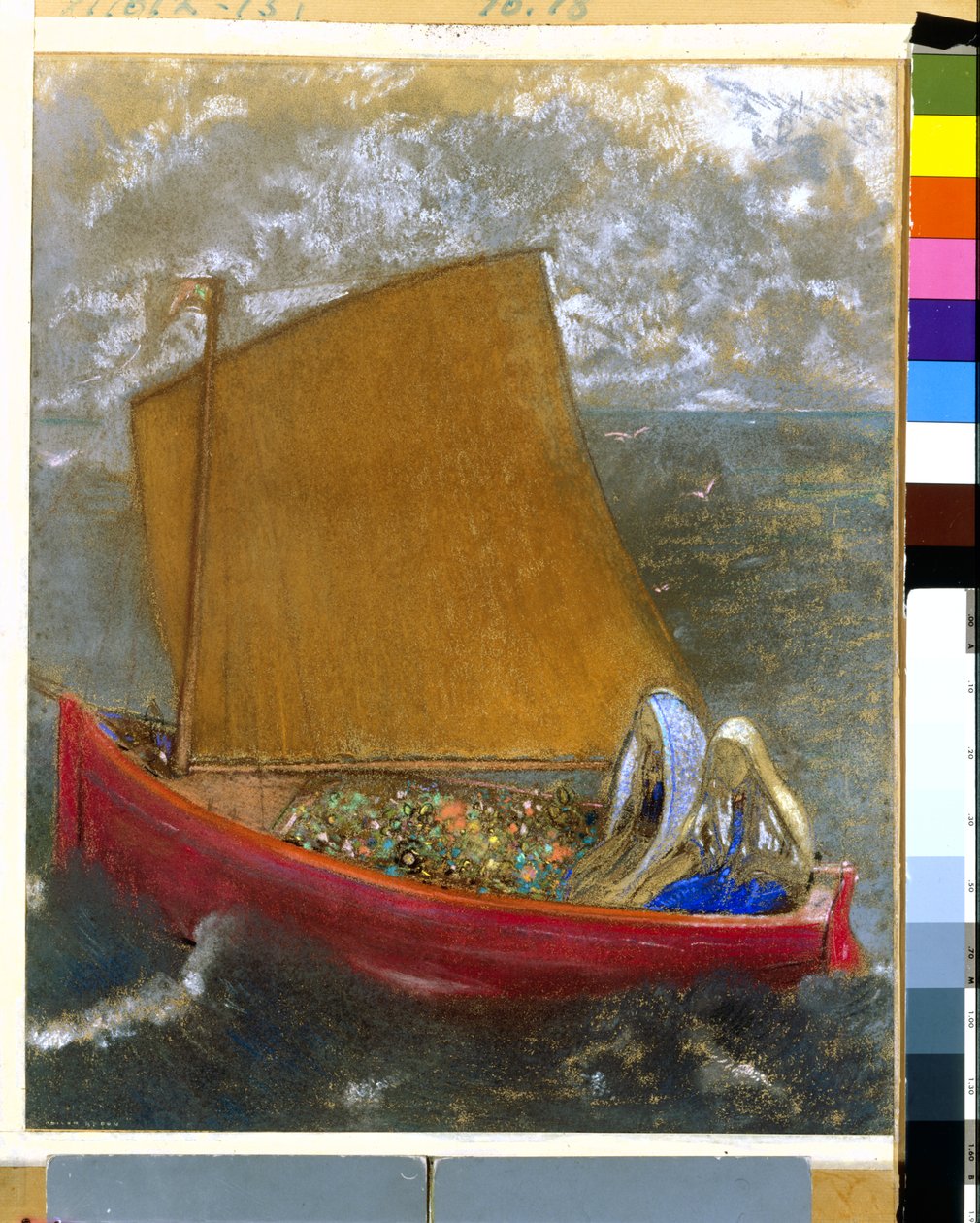 الشراع الأصفر ، حوالي 1905 (باستيل على ورق) بواسطة Odilon Redon