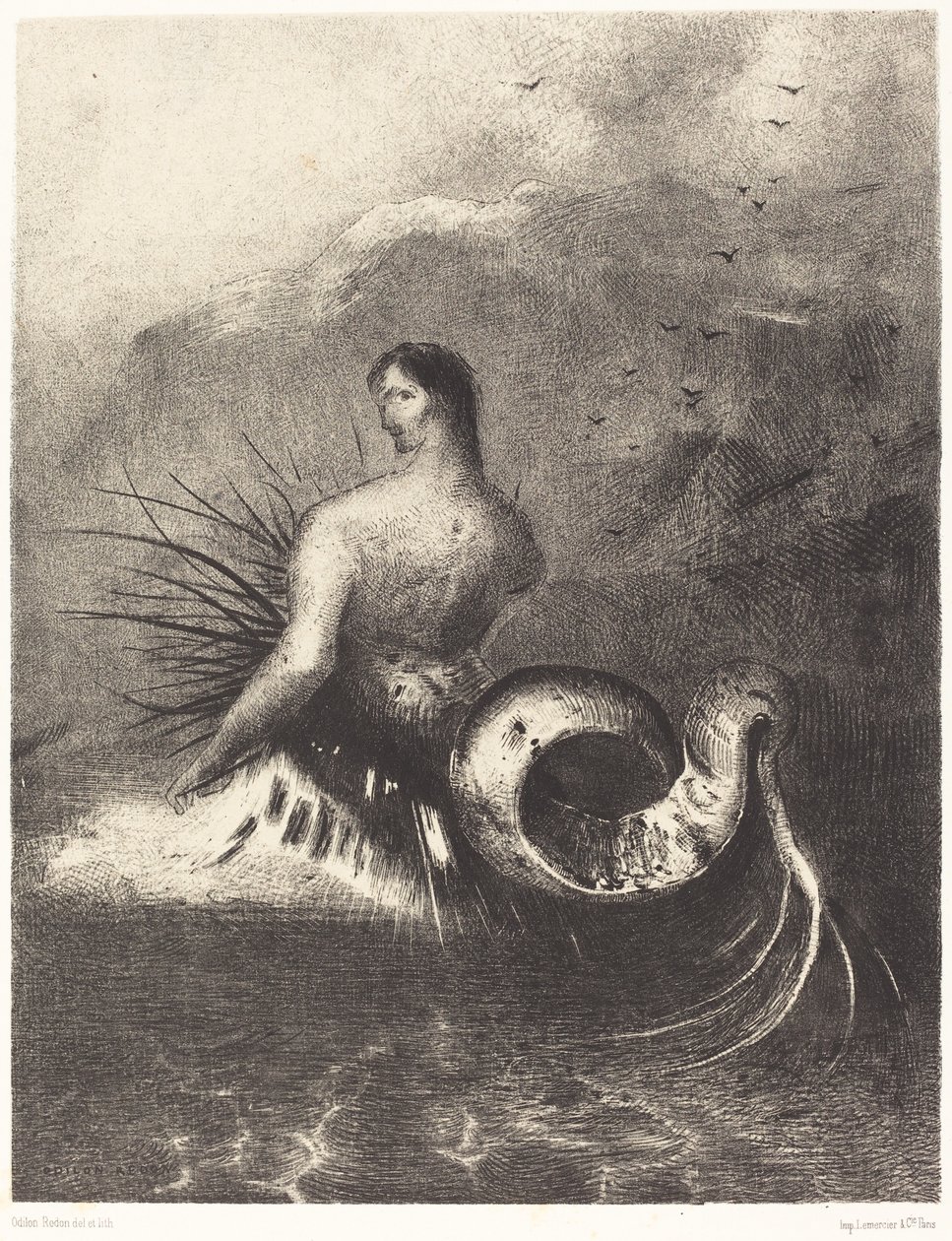 La sirene Sortit des flots vetue de dards (الحورية الملبوسة بالأشواك ، خرجت من الأمواج بواسطة Odilon Redon