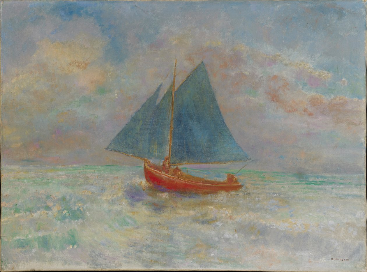 القارب الأحمر القارب الأحمر ، ج. 1910. بواسطة Odilon Redon