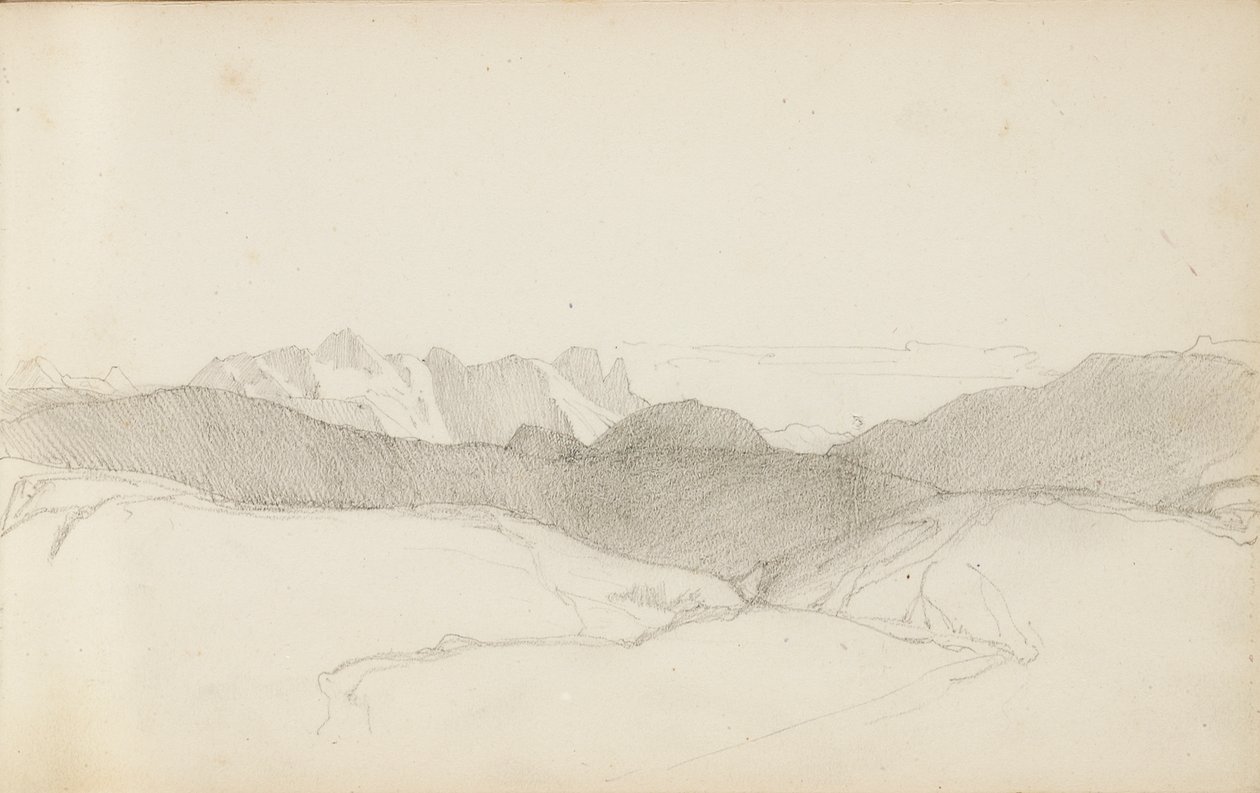 صفحة من كراسة الرسم ، "إقليم الباسك" ، 1862-1863 بواسطة Odilon Redon