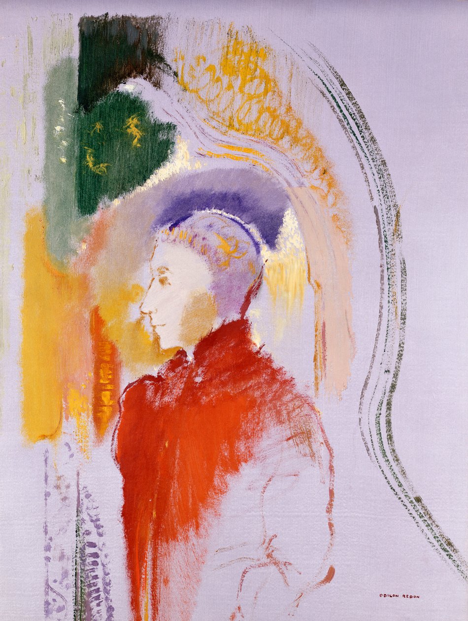 بيرسونيج (زيت على ورق موضوع على لوح) بواسطة Odilon Redon