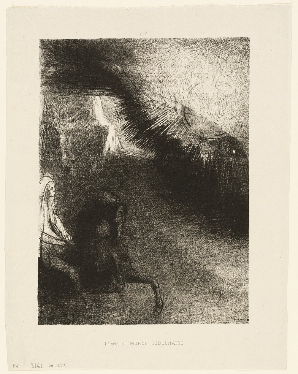 حاج العالم القمري ، لوحة 5 من 6 بواسطة Odilon Redon