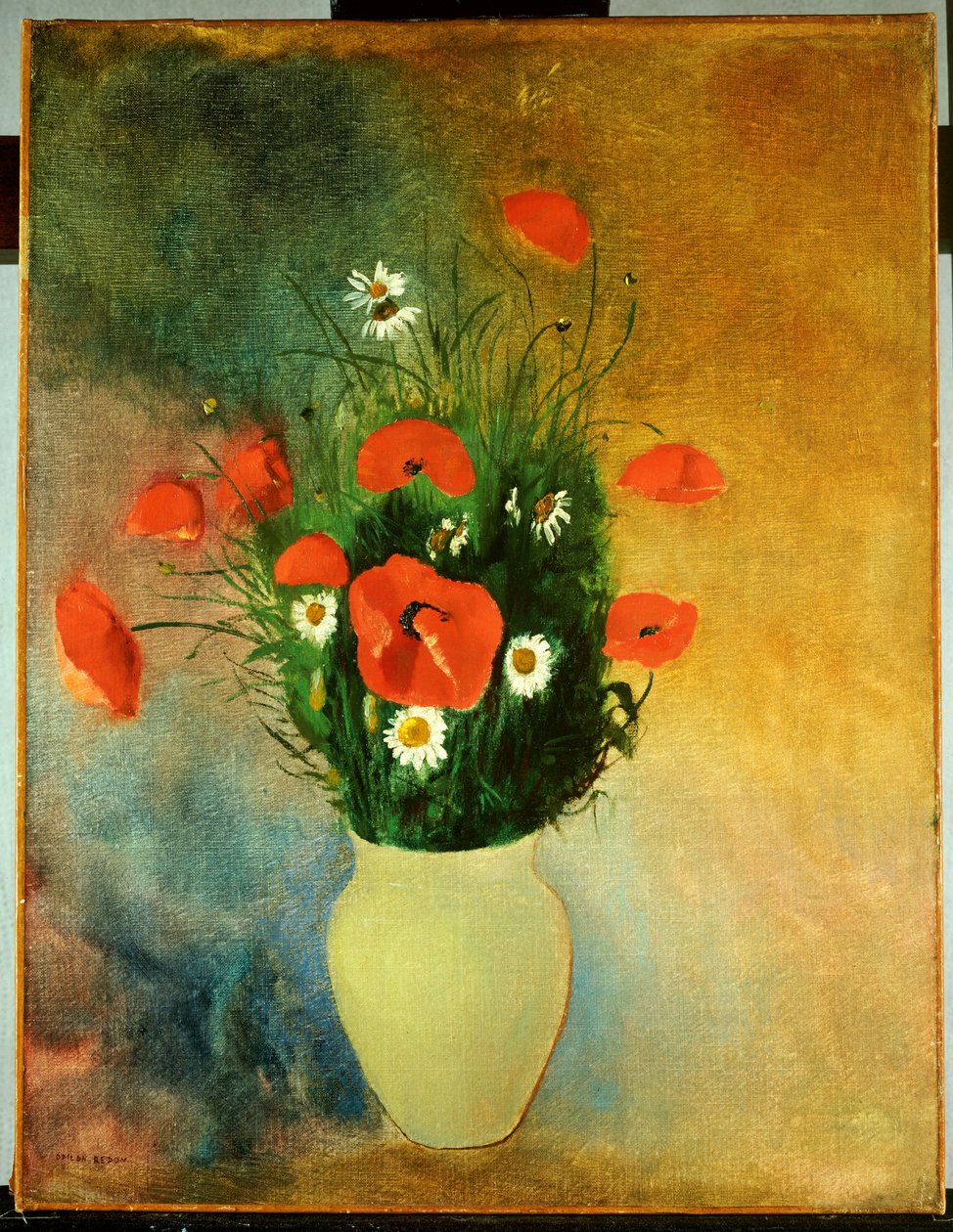 الخشخاش والأقحوان ، ج .1913 بواسطة Odilon Redon