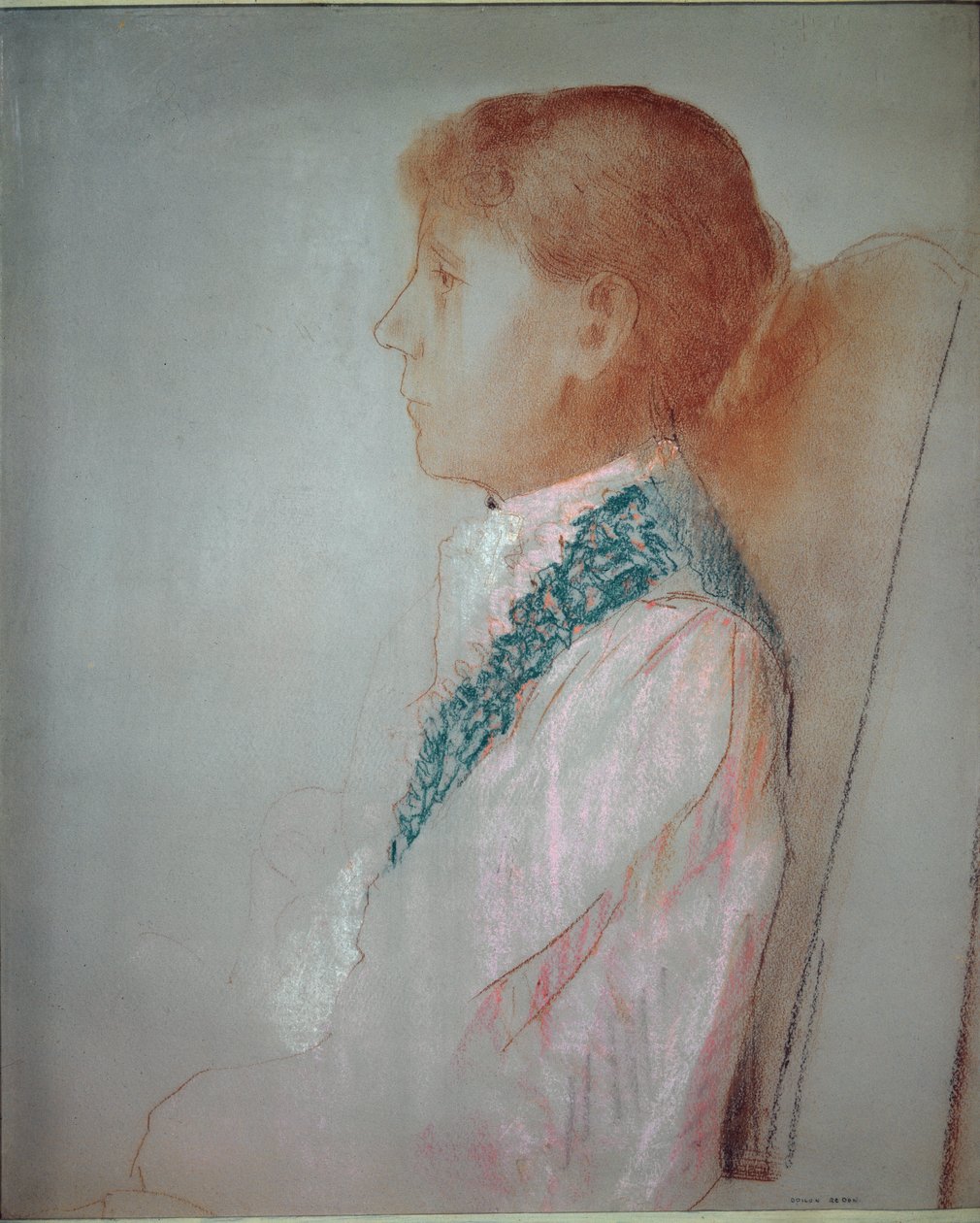 Portrait of Madame Odilon Redon - Pastel بواسطة Odilon Redon