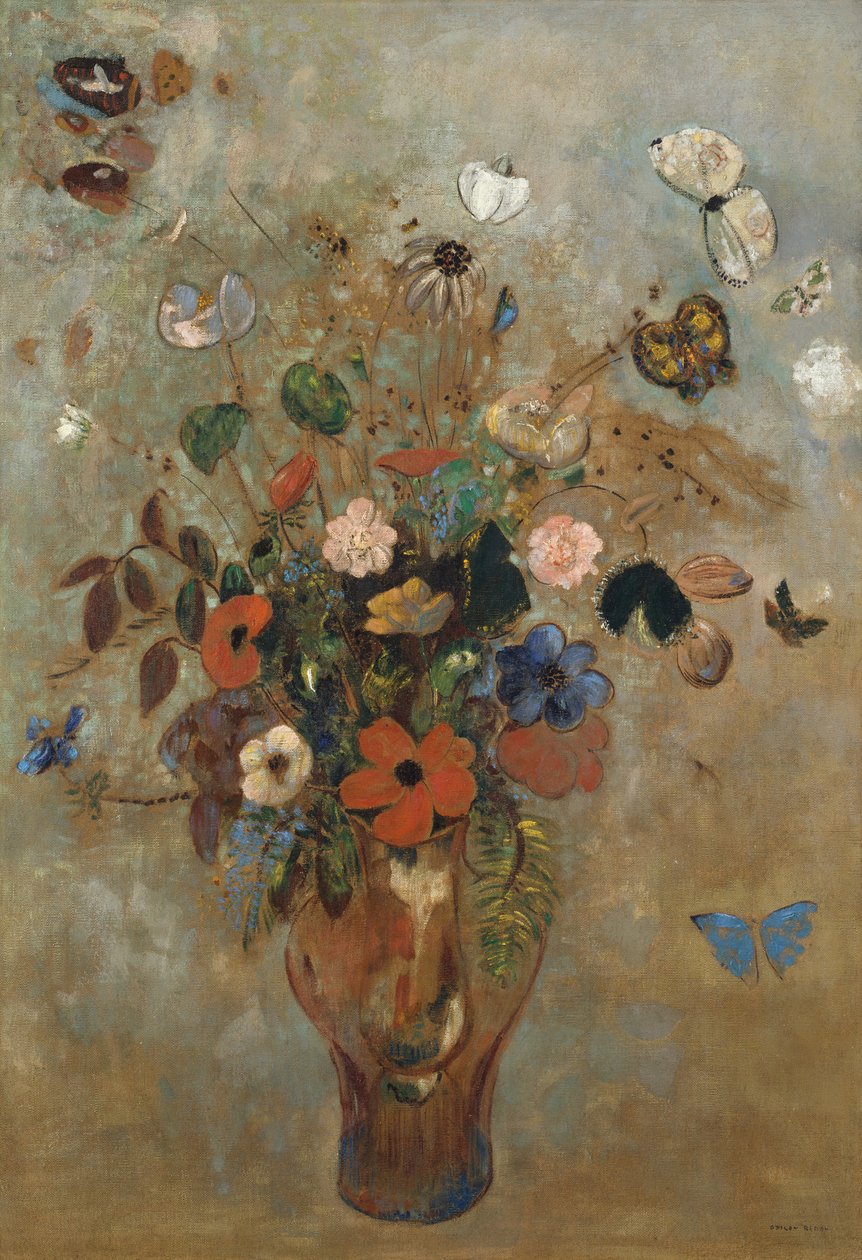 لا تزال الحياة مع الزهور ، 1905. بواسطة Odilon Redon