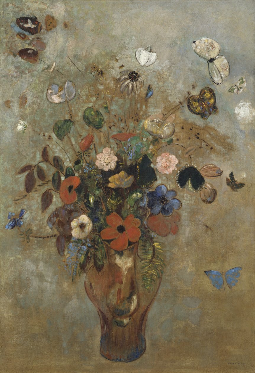 الحياة الساكنة مع الزهور ، 1905 بواسطة Odilon Redon